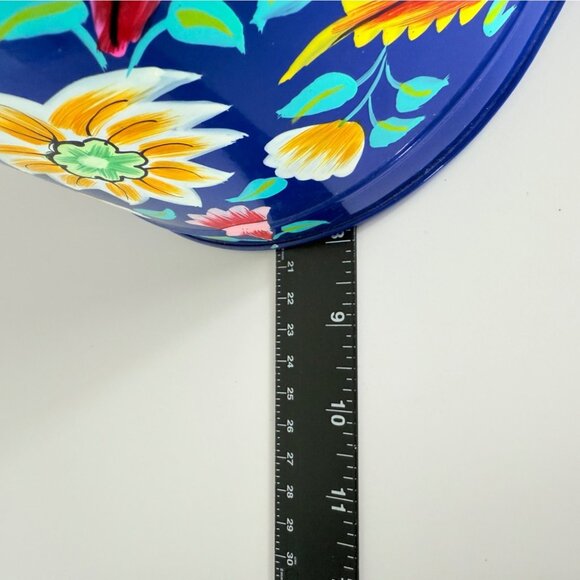 Jaipur In Bloom Floral Blue Metal Watering Can Garden Hand Painted Decorative - Picture 10 of 15